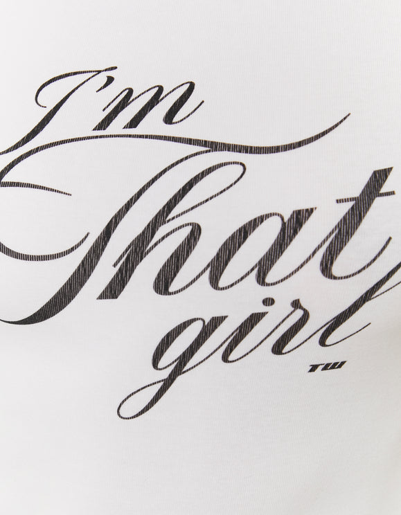 Tally Weijl White I'm That Girl Printed T-Shirt White side view