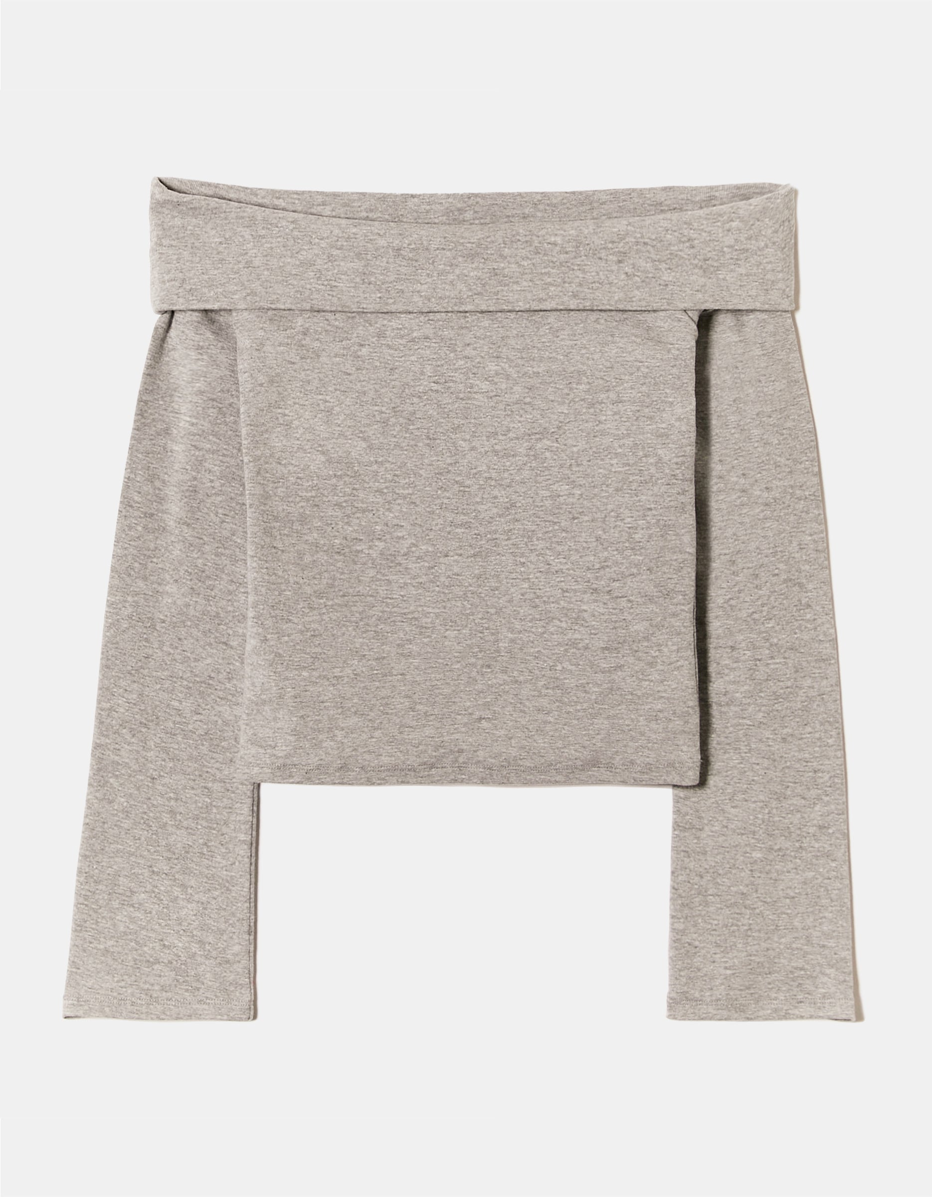 Tally Weijl Off Shoulder Fitted Grey Top Grey side view