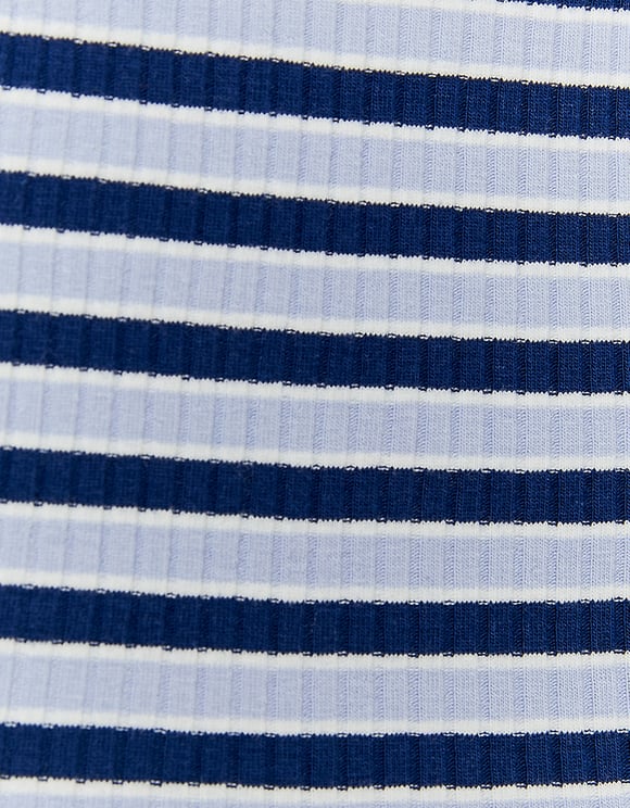 Tally Weijl Short Blue Striped T-Shirt Blue side view