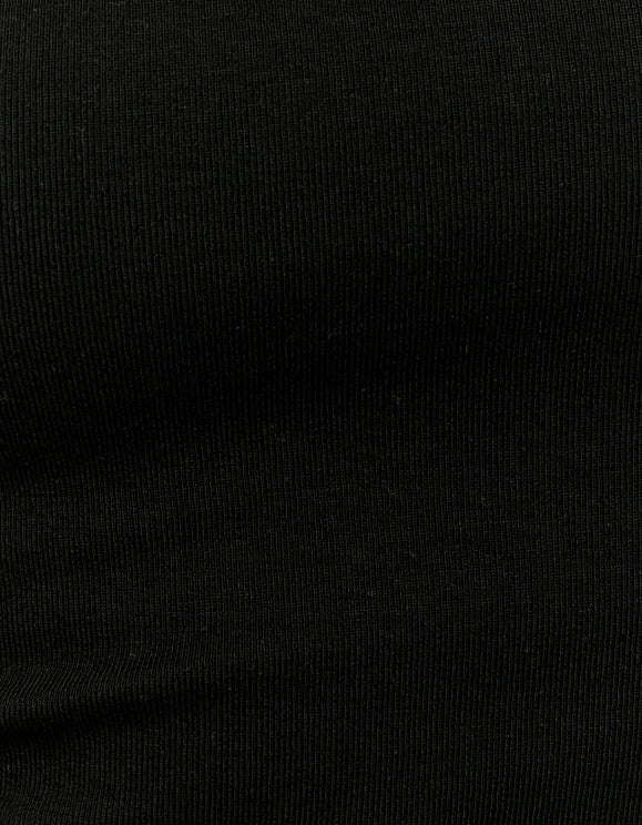 Tally Weijl black basic T-shirt ribbed fabric detail