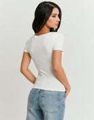 Tally Weijl Basic Short Sleeve White Tee White detail view