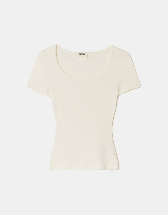 White t-shirt on a white background