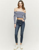 Tally Weijl STRIPED RIBBED CROPPED TOP Multi Colour detail view