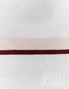 Tally Weijl White Striped Basic T shirt White/Burgundy side view