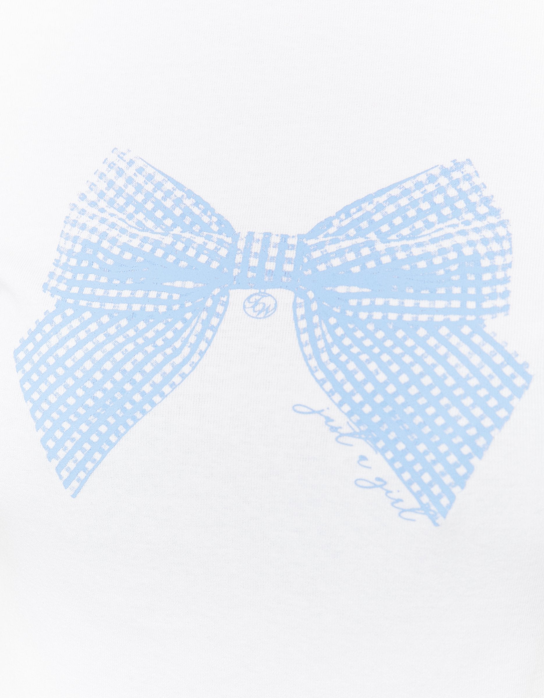 Ladies White Bow Print T-Shirt-Bow Print View