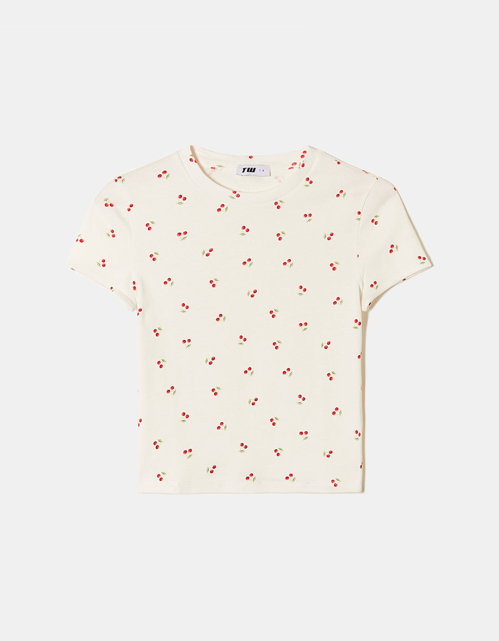 Ladies Floral Basic T-Shirt-Ghost Front View