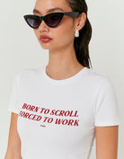 Tally Weijl White Born To Scroll Printed Tee White front view
