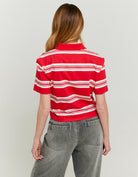 Tally Weijl Striped Red & White Polo T-Shirt Red/White detail view