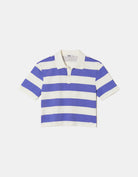 Tally Weijl Striped White & Blue Polo T-Shirt WHITE/BLUE back view