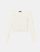 Tally Weijl White Long Sleeve T-Shirt With Lace Detail White detail view