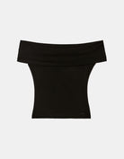 Tally Weijl Black Off-Shoulder Basic Top Black back view