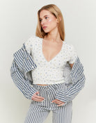 Tally Weijl White Top With Gathered Waist White front view