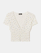 Tally Weijl White Top With Gathered Waist White back view