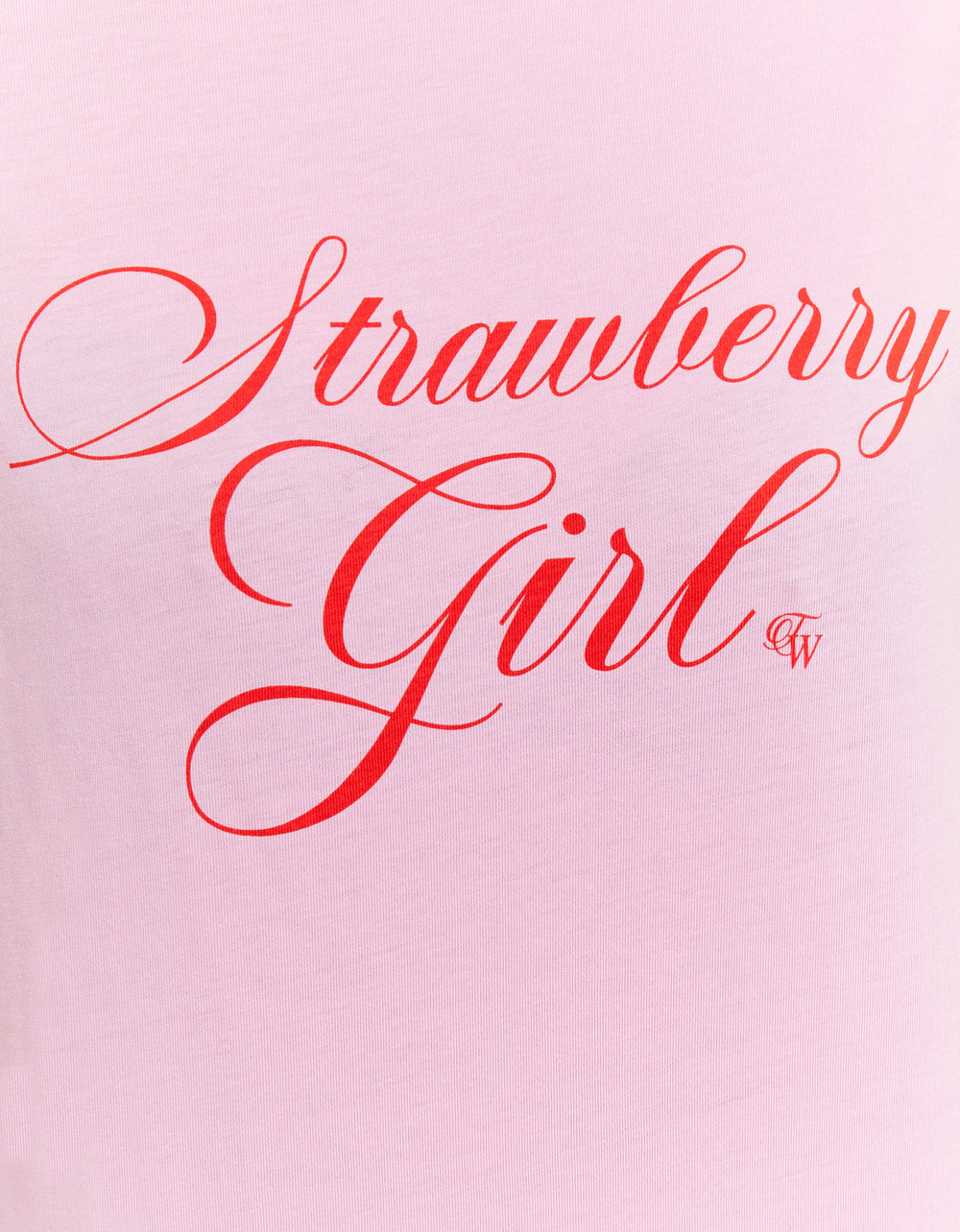 Ladies Strawberry Girl Printed T-Shirt-Wording View