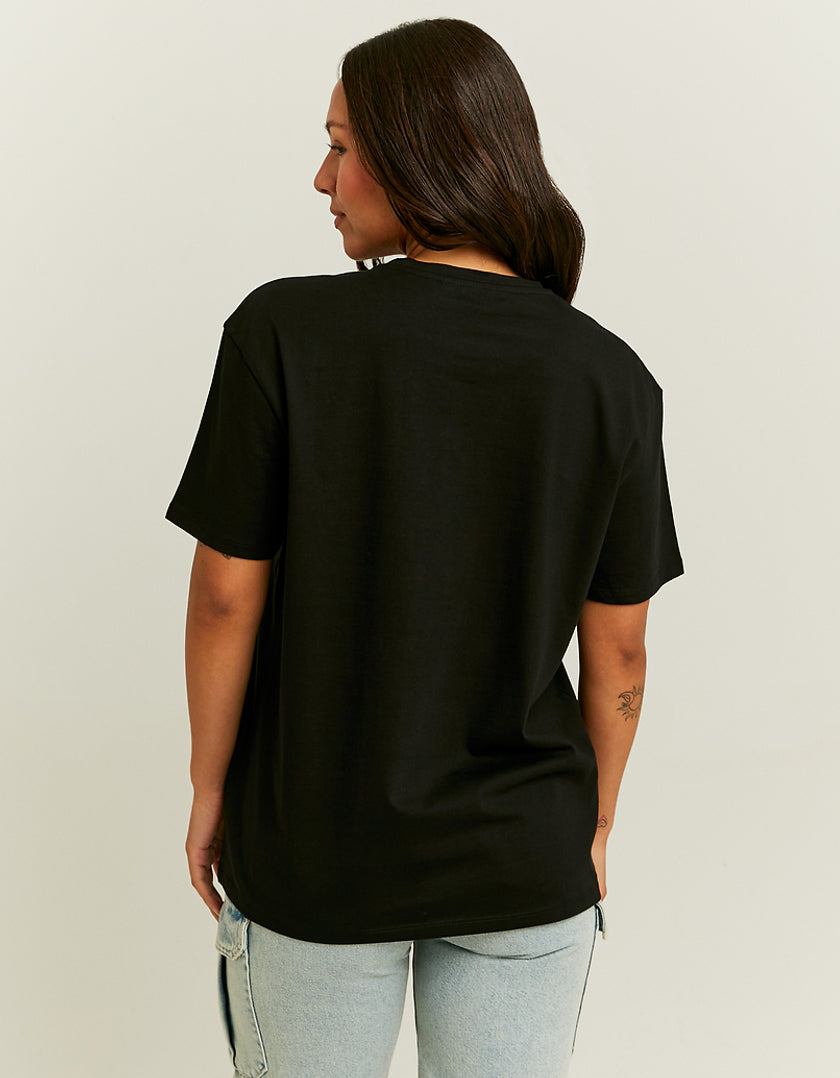 Ladies Oversize Get Lost Let Go Printed T-Shirt-Model Back View