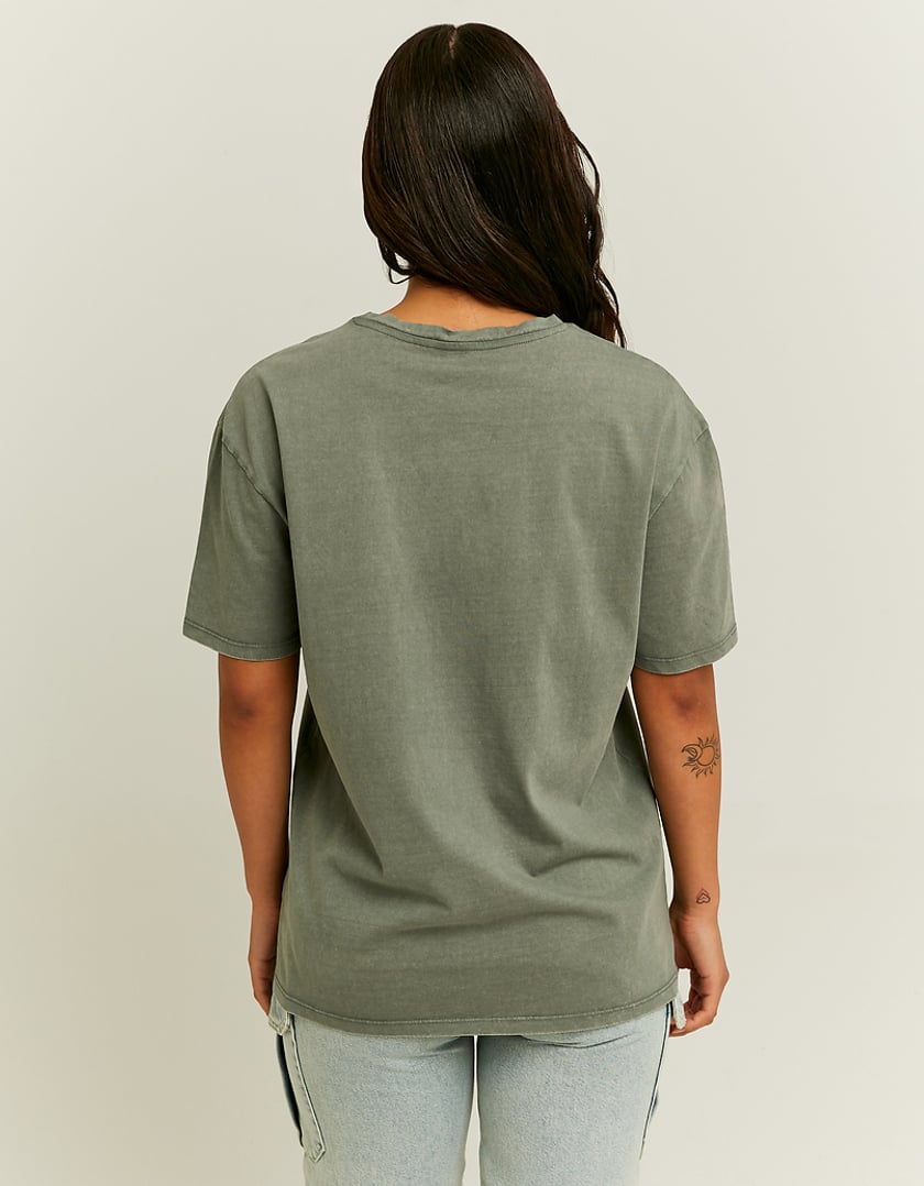 Ladies Oversize Totally Unstoppable Printed T-Shirt-Model Back View