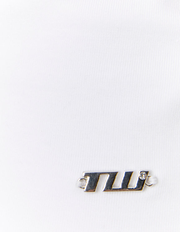 Tally Weijl White Boat Neck Top, detail view