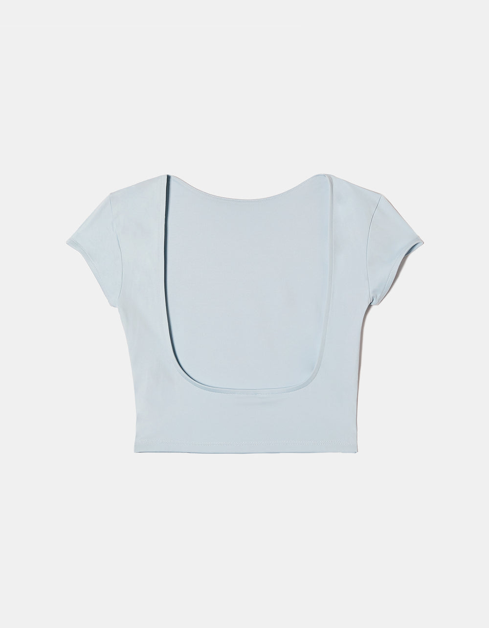 Ladies Blue Blackless Basic Top-Ghost Back View
