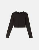 Tally Weijl Basic Black T shirt with Long Sleeves Black back view