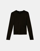 Tally Weijl Basic Black Long Sleeve T-Shirt Black model front view