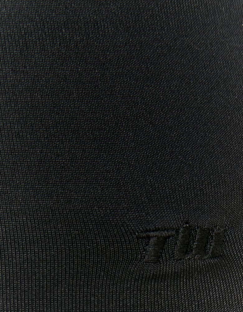 Ladies Basic Black Long Sleeve T-Shirt-Closer View