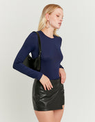 Tally Weijl Basic Blue Long Sleeve T-Shirt Blue detail view