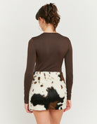 Tally Weijl Basic Brown Long Sleeve T-Shirt Brown detail view