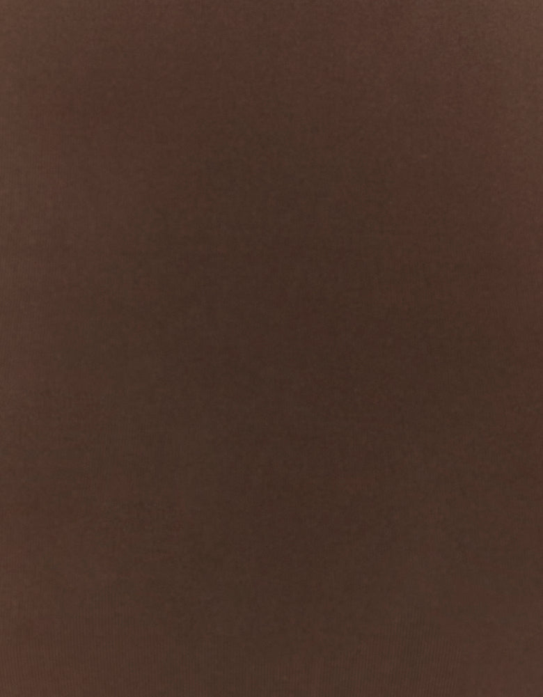 Ladies Basic Brown Long Sleeve T-Shirt-Up Close View