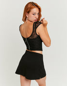 Tally Weijl Black Top With Lace Black back view