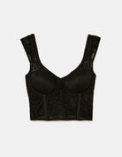 Tally Weijl Black Top With Lace Black side view