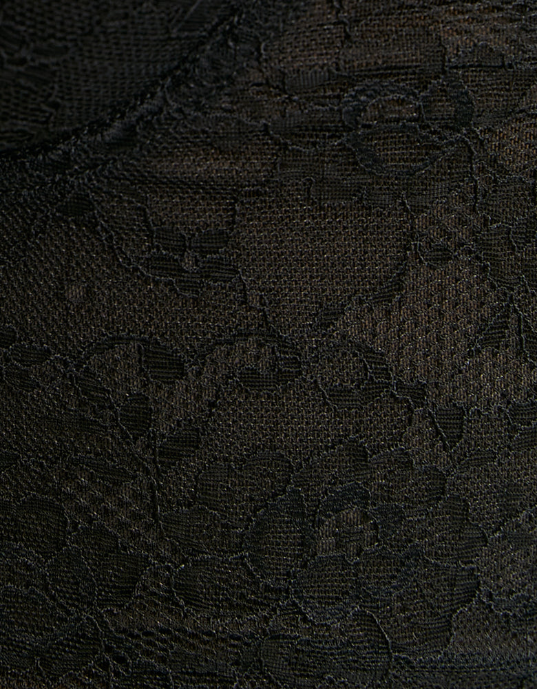 Ladies Black Top With Lace-Lace View