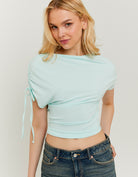 Tally Weijl Mint Green Asymmetric Top Mint Green model front view