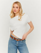 Tally Weijl White Asymmetric Top WHITE detail view