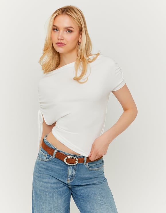 Tally Weijl White Asymmetric Top WHITE detail view