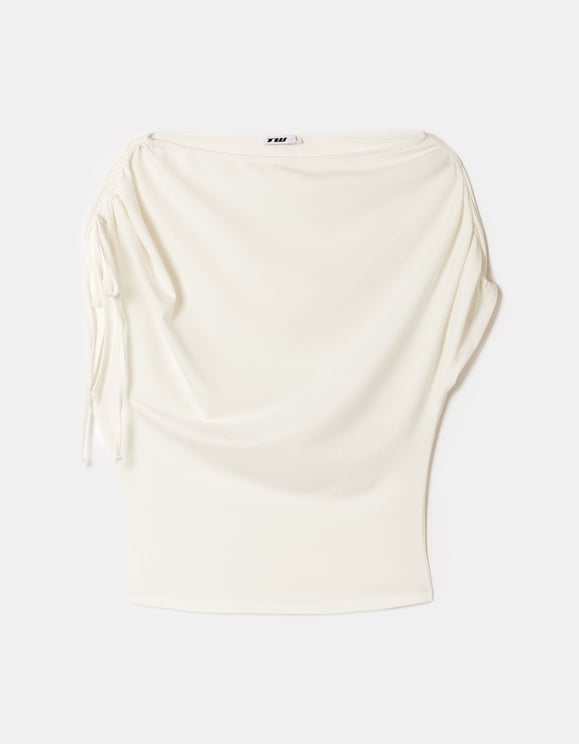 Tally Weijl White Asymmetric Top WHITE side view
