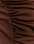 Tally Weijl Brown Pleated Asymmetric Top BROWN side view