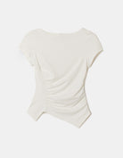 Tally Weijl White Asymmetric Top White back view