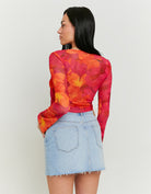 Tally Weijl Mesh Knot Top With Floral Print multi detail view