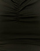 Tally Weijl Black Ruched Top BLACK flat front view