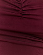 Tally Weijl Purple Ruched Top Burgundy side view