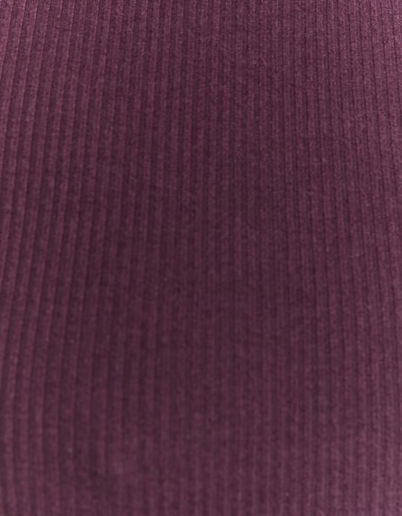 Ladies Long Sleeve Purple Basic T-Shirt-Close Up View