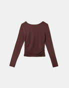 Tally Weijl Basic Burgundy Open Back Top Burgundy back view