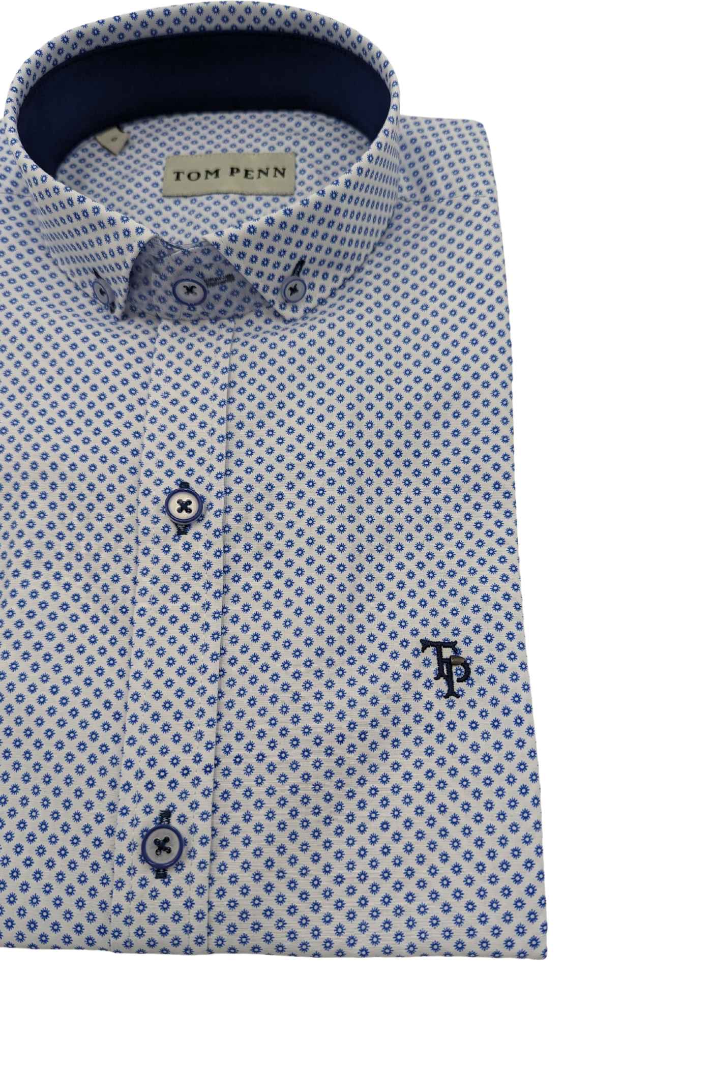 Short Sleeve White/Blue Shirt-Detail view