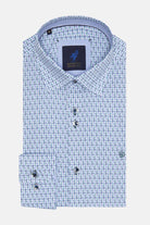BENETTI Stephen Casual Pattern Long Sleeve Shirt RED model front view