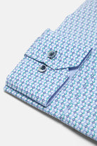 BENETTI Stephen Casual Pattern Long Sleeve Shirt RED flat front view