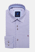 BENETTI Stephen Casual Pattern Long Sleeve Shirt RED front view