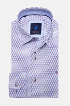 BENETTI Stephen Casual Pattern Long Sleeve Shirt RED detail view