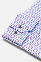 BENETTI Stephen Casual Pattern Long Sleeve Shirt RED back view