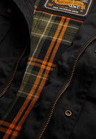 SUPERDRY Merchant Wax Racer Black Jacket BLACK full front view