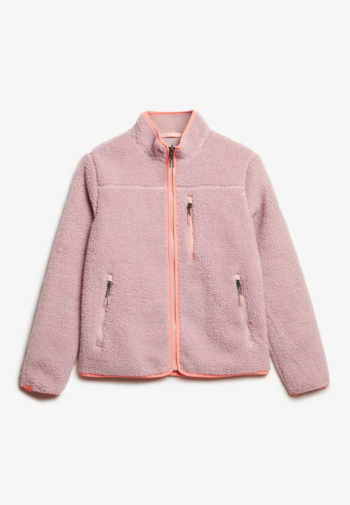 Superdry Ladies Outdoor Full Zip Fleece-Dusky Pink Dusky Pink side view